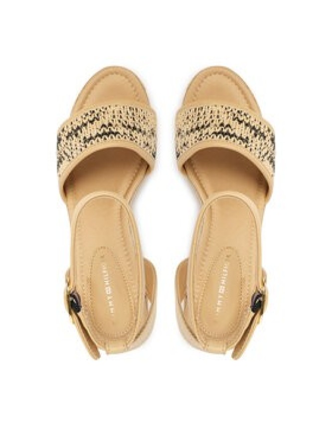 Tommy Hilfiger Espadryle High Wedge Espad FW0FW09471 Beżowy jasny
