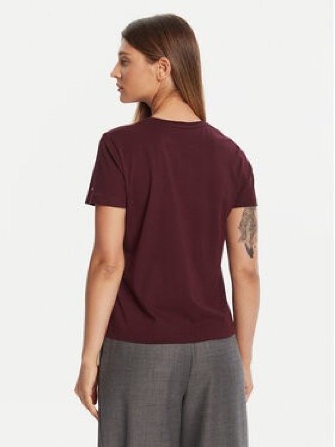 Tommy Hilfiger T-Shirt Gold Crest WW0WW46153 Bordowy Regular Fit