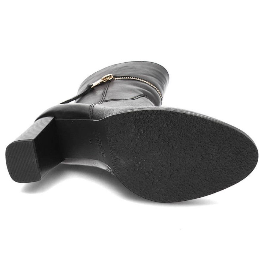 Czarne Eleganckie Botki Simen Na Obcasie