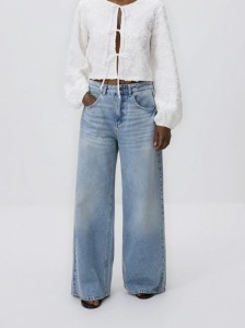 Jeansy wide leg - niebieski