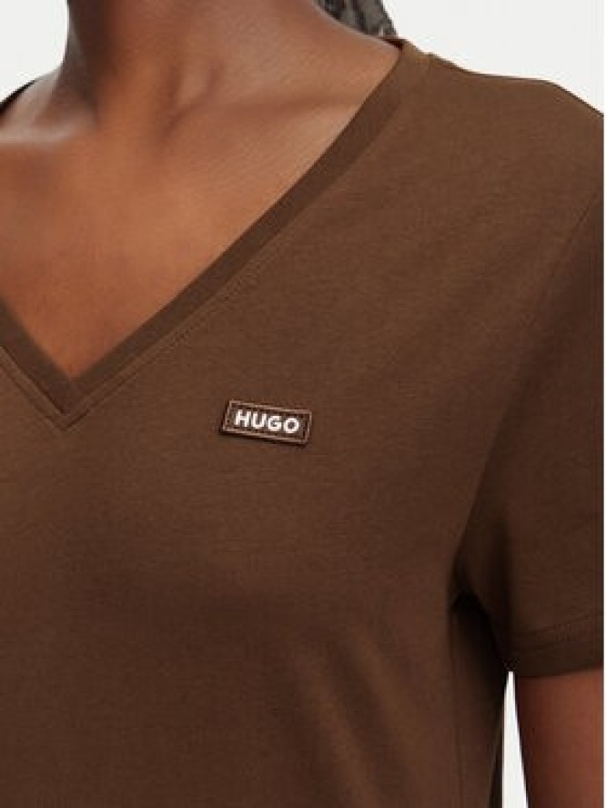 HUGO T-Shirt Classic 50513667 Brązowy Slim Fit