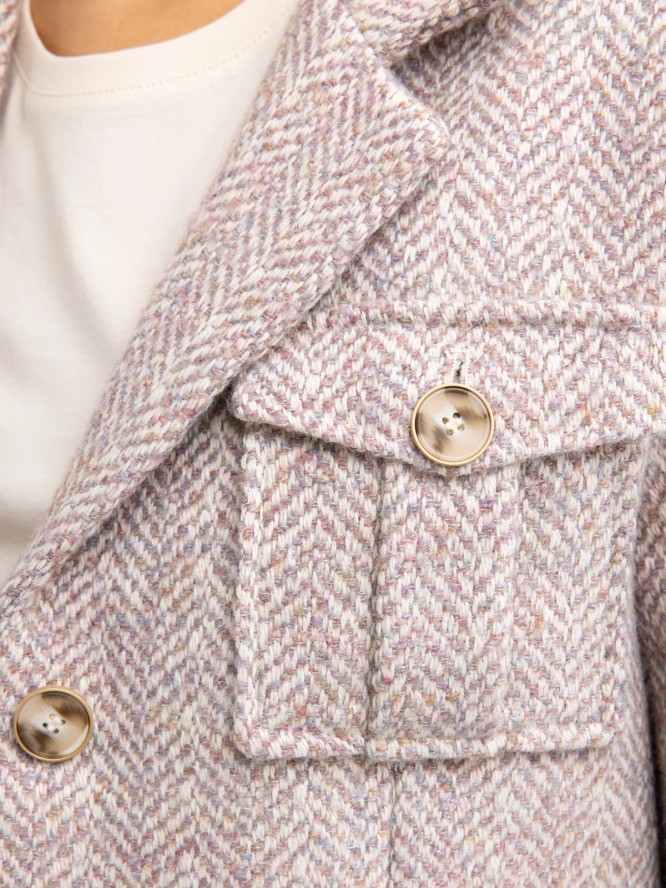 Kurtka damska z dodatkiem wełny różowa Merta 000