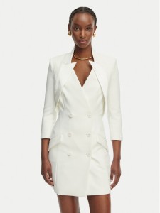 Elisabetta Franchi Sukienka koktajlowa AB-925-61E2-V450 Biały Regular Fit