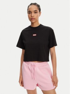 Hunter T-Shirt Leona HARW0070251 Czarny Boxy Fit