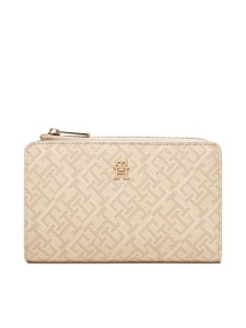 Tommy Hilfiger Portfel Th Icon Bifold Wallet Monoplay AW0AW18594 Beżowy