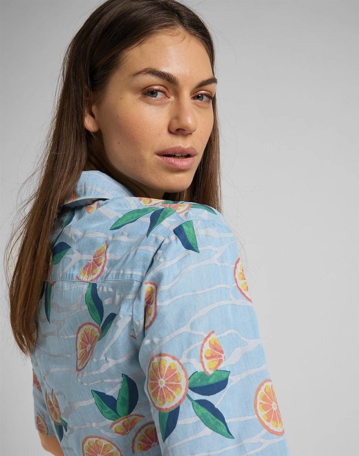 DAMSKA KOSZULA LEE KNOTTED RESORT SHIRT PISCINE L49XZMQE 112111150