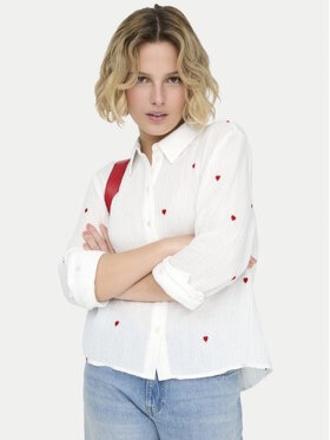 ONLY Koszula Heart 15332482 Biały Regular Fit