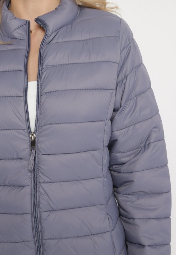 Szara Pikowana Kurtka w Klasycznym Stylu Nelaniel