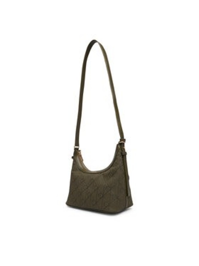Calvin Klein Torebka Emblem Aop Sueded Shoulder Bag LV04F3880G Zielony ciemny