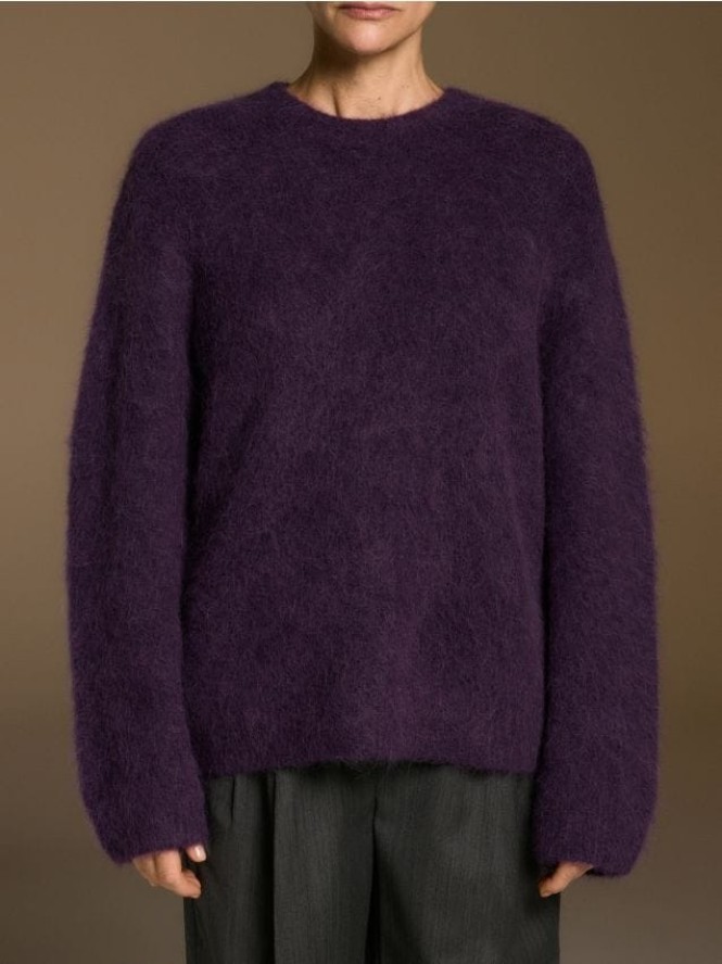 Sweter z wełną alpaki - fioletowy