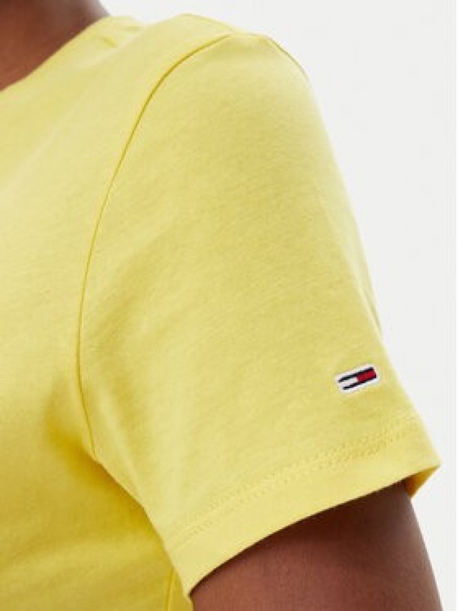 Tommy Jeans T-Shirt Essential DW0DW19447 Żółty Slim Fit