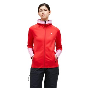 Bluza Peak Performance damska Rider Zip Hood czerwona - M