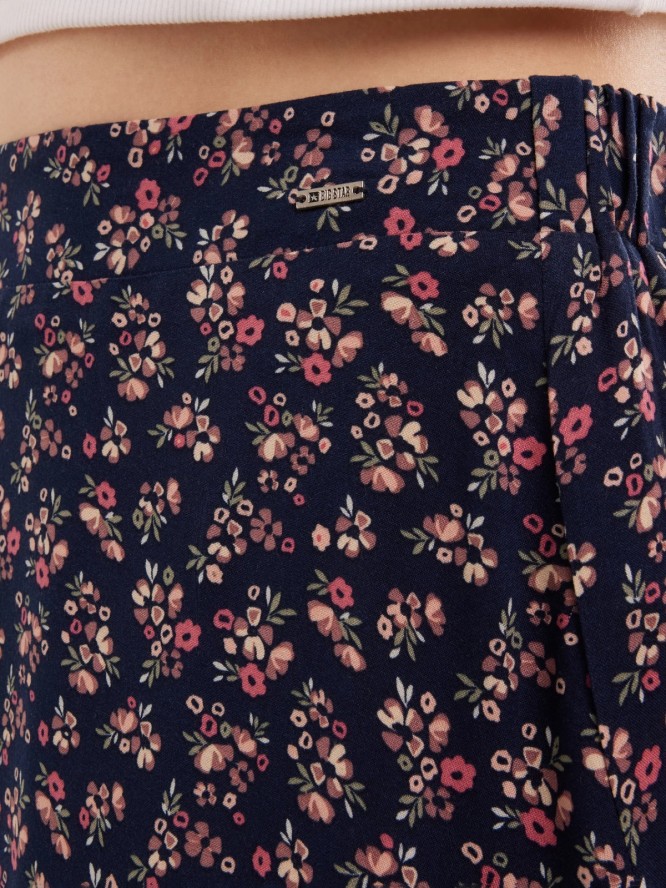 Spódnica damska midi z wiskozy z motywem kwiatowym Vendi 000