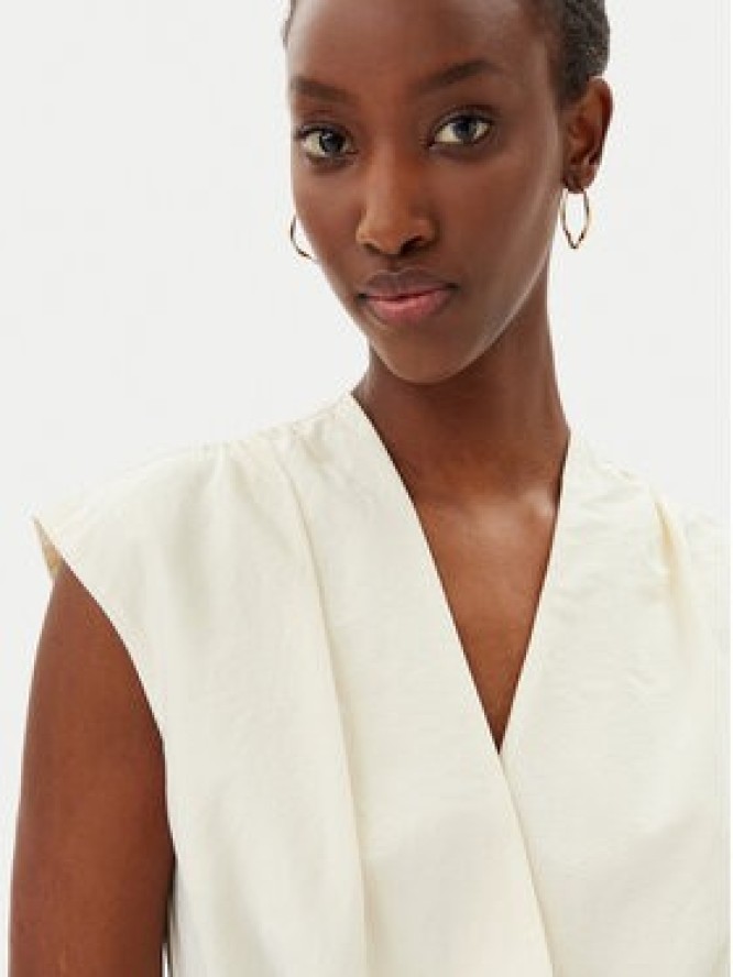 Marella Bluzka Bronzo 2513161072200 Écru Slim Fit