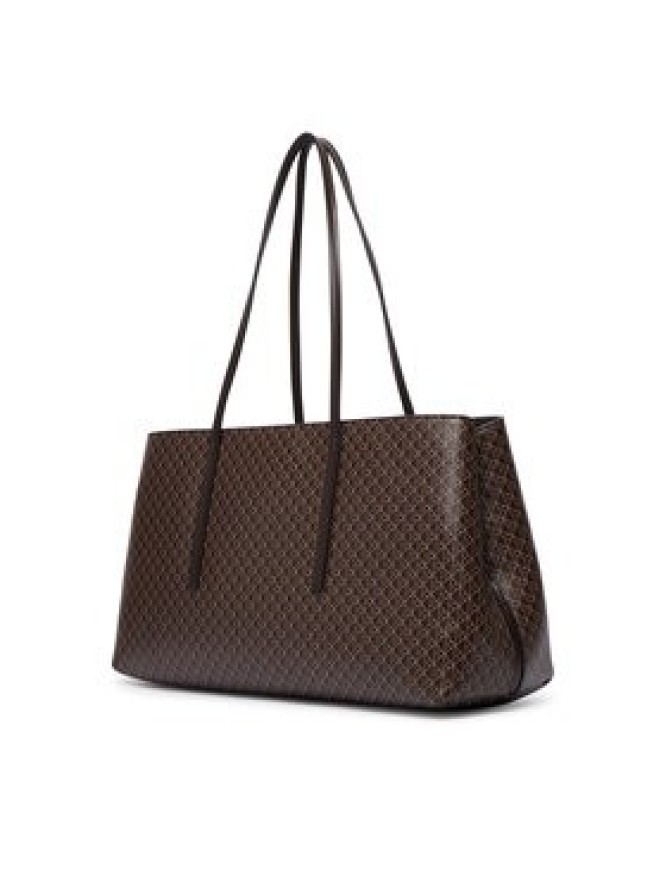 Calvin Klein Torebka Emblem Aop Medium Work Tote LV04F3786G Brązowy ciemny