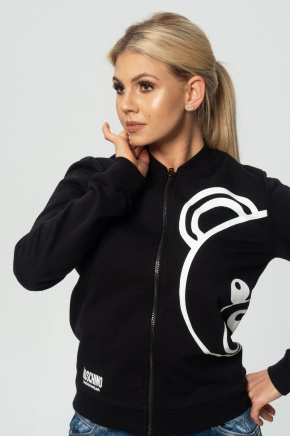 MOSCHINO Czarna bluza damska na zamek, Rozmiar XS