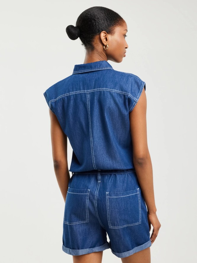 Kombinezon damski jeansowy niebieski Shea 465