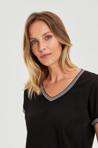 Bluzka z bawełny czarna