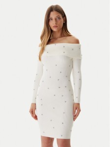 Guess Sukienka dzianinowa W5BK64 Z2YJ2 Écru Slim Fit
