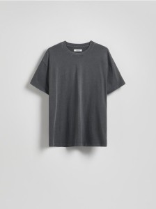T-shirt z efektem sprania - ciemnoszary