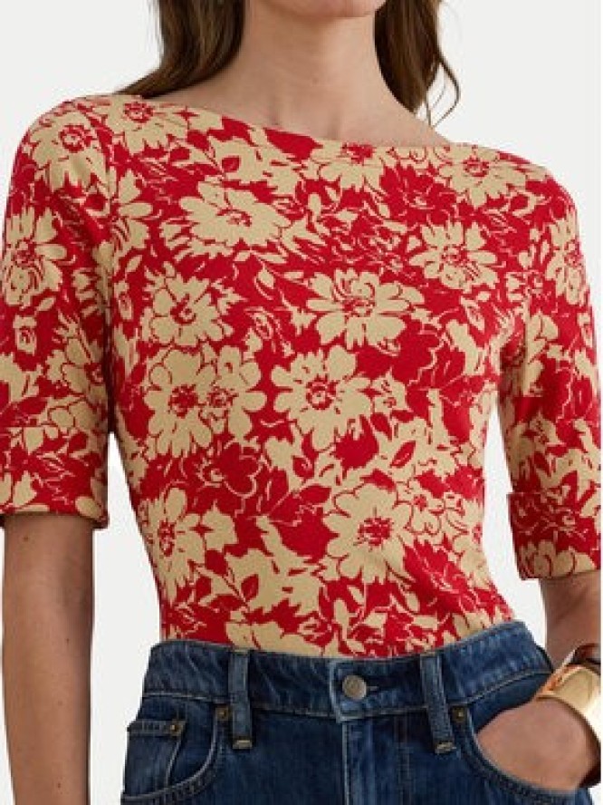 LAUREN RALPH LAUREN Bluzka 200P09078001 Czerwony Slim Fit