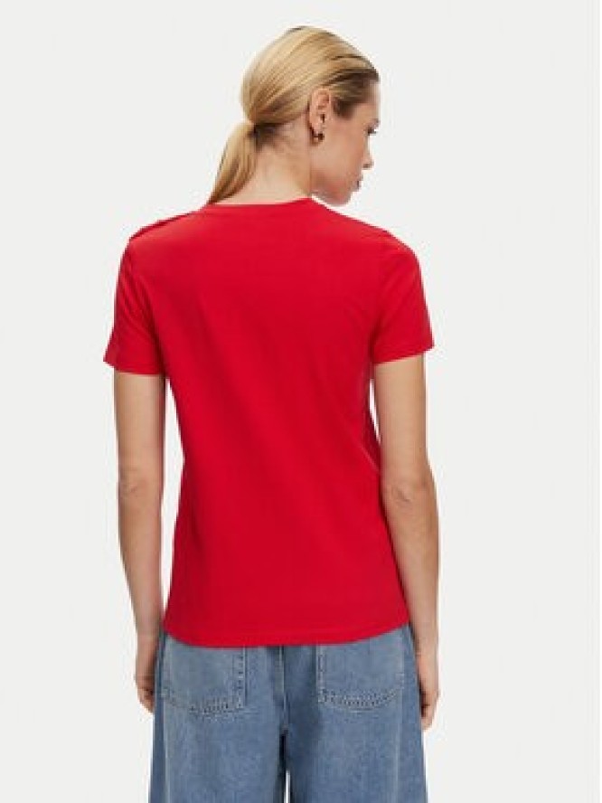 Balmain T-Shirt BF1EF005BB02 Czerwony Regular Fit