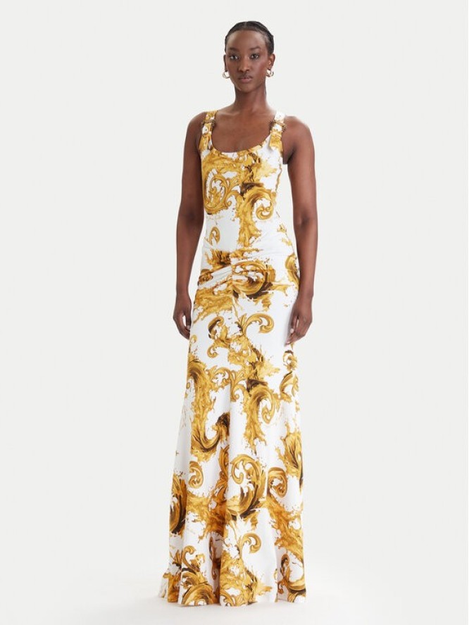 Versace Jeans Couture Sukienka codzienna 80HAO970 JS550 Biały Slim Fit