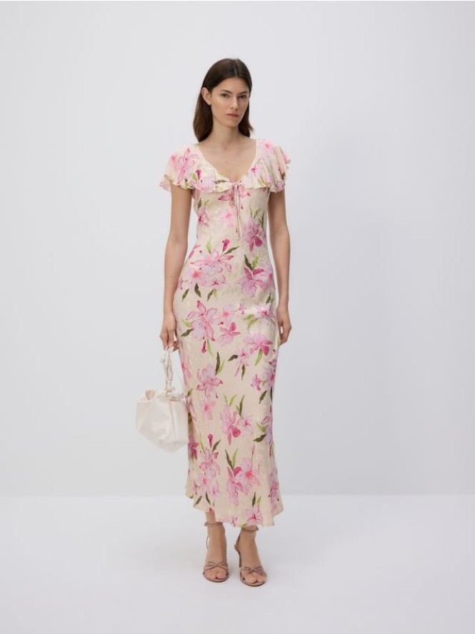 Sukienka maxi w kwiatowy wzór - wielobarwny