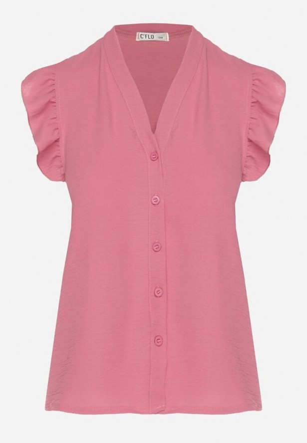 Różowa Koszula Ozdobiona Falbankami Mirivan