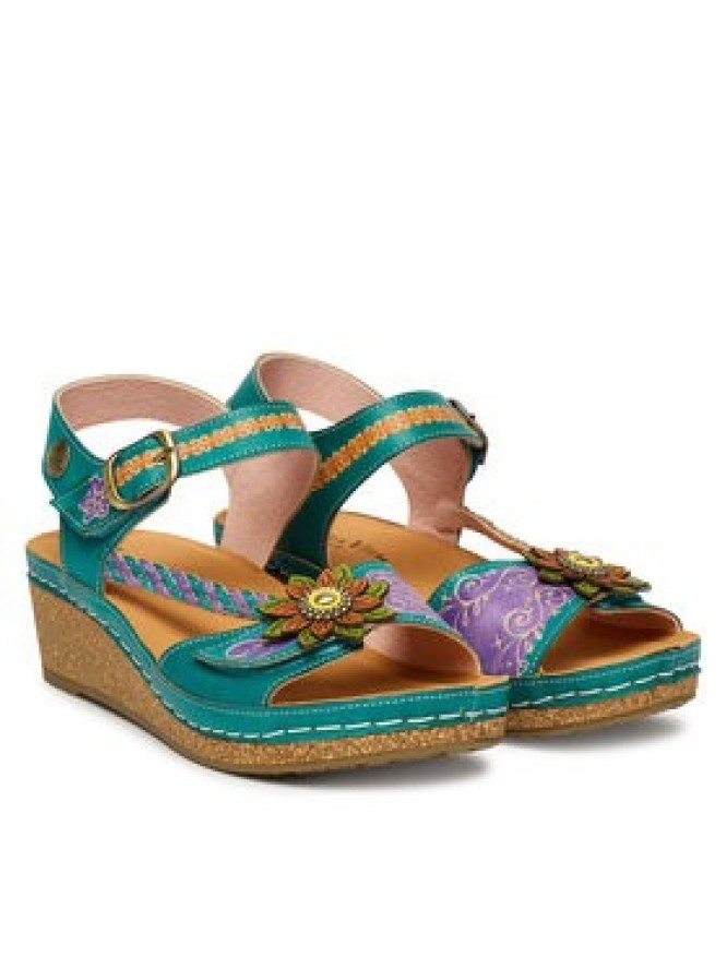 Laura Vita Sandały Facscineo 09 Turkusowy