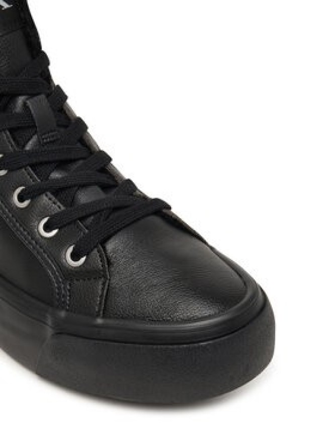 Calvin Klein Sneakersy Vulc Flatf Mid Laceup Lth Fur HW0HW03234 Czarny
