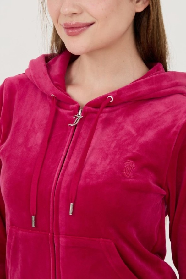 JUICY COUTURE Czerwona damska bluza Robertson Hoodie, Rozmiar M