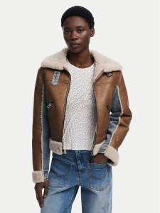 Desigual Kurtka z imitacji skóry Double 25WWEW39 Brązowy Regular Fit