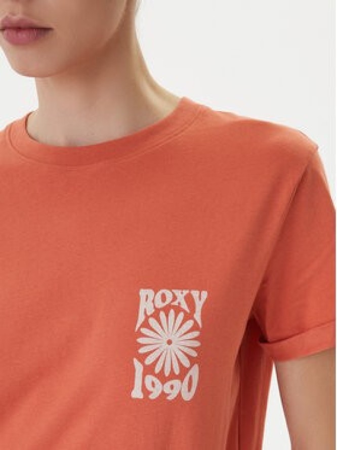 Roxy T-Shirt Oceanregular ERJZT06110 Pomarańczowy Regular Fit