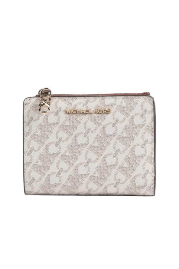 MICHAEL KORS Biały portfel z monogramem