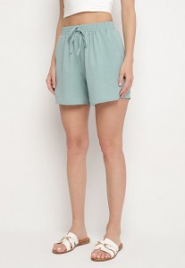 Zielone Szorty z Wysokim Stanem i Wiązaniem Lunadria