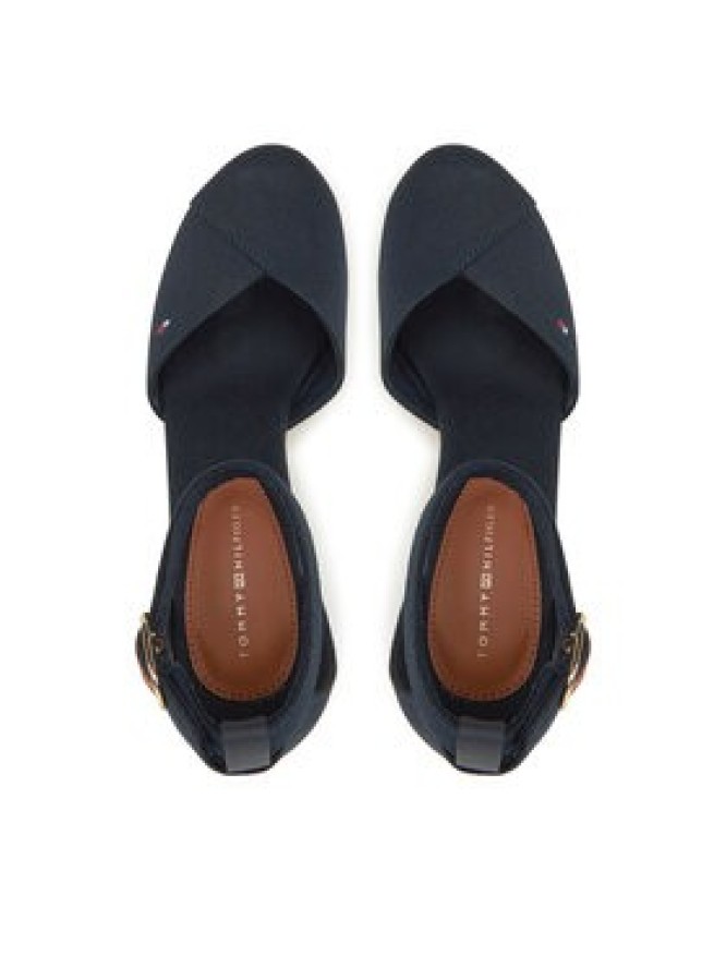 Tommy Hilfiger Półbuty Flag High Wedge Espad Closed Toe FW0FW08494 Granatowy