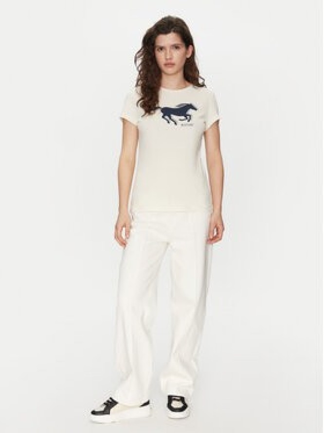 Mustang T-Shirt Loa 1016136 Écru Slim Fit