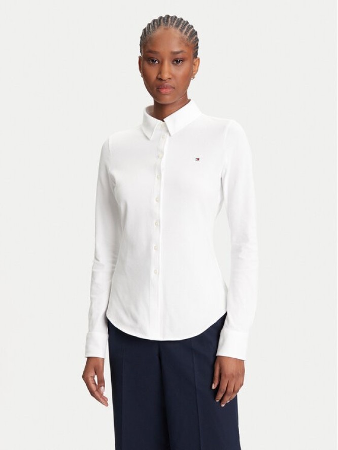 Tommy Hilfiger Koszula 1985 WW0WW43528 Écru Slim Fit