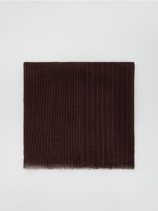 Lniany szalik - ciemnobrązowy