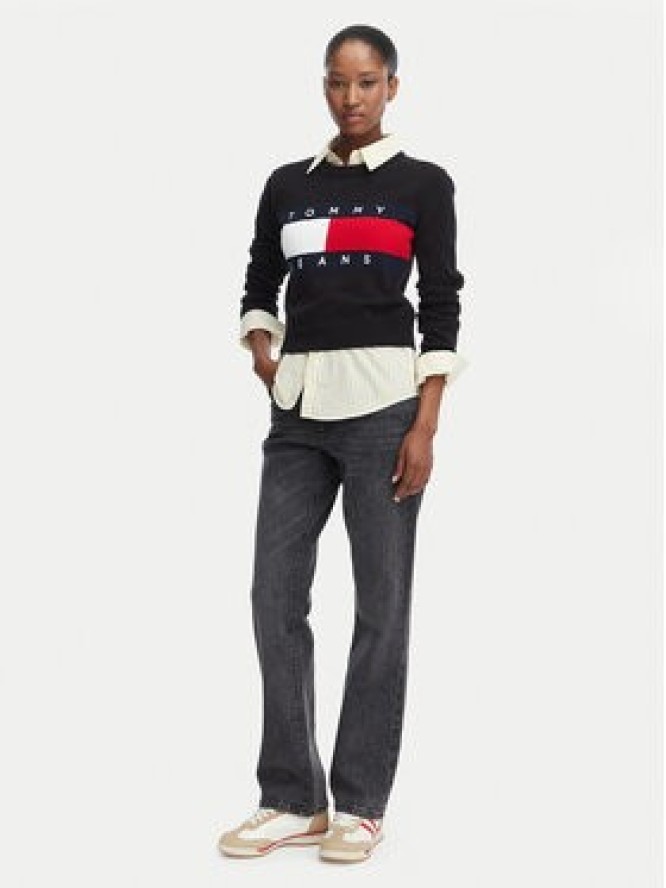 Tommy Jeans Sweter Flag DW0DW22930 Czarny Regular Fit