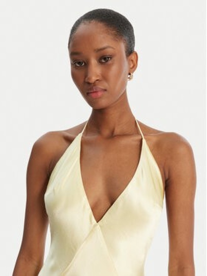 Bardot Sukienka wieczorowa Yve Contrast Halter 59315DB Żółty Slim Fit