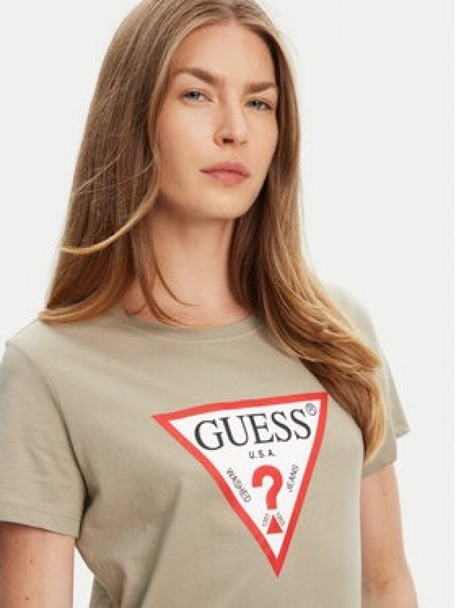 Guess T-Shirt W1YI1B I3Z14 Zielony Regular Fit