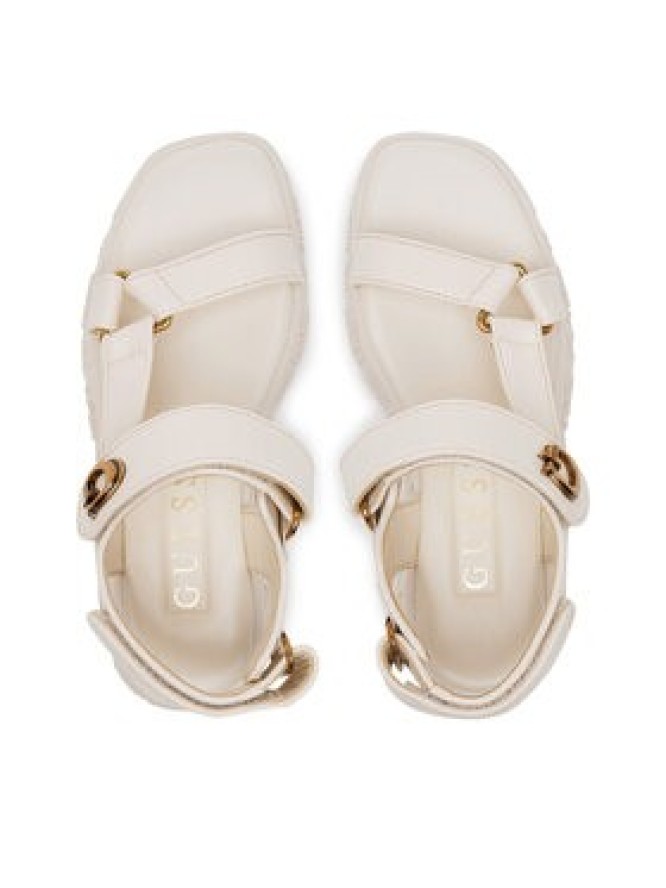 Guess Sandały FLJLAN ELE03 Écru