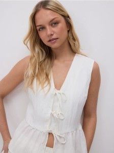 Kamizelka z lyocellem - biały