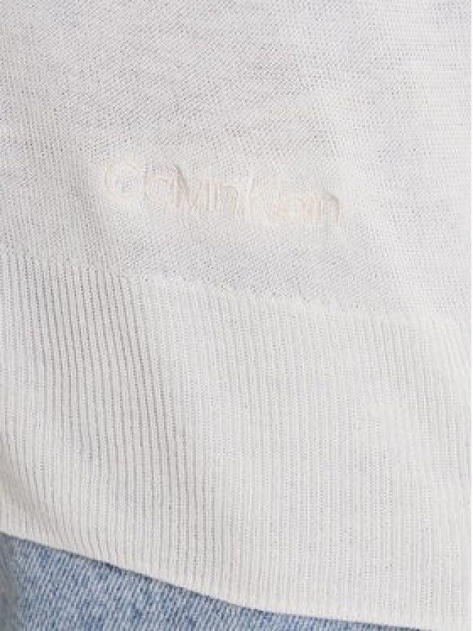 Calvin Klein Sweter LV044A307G Écru Regular Fit
