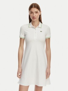 Lacoste Sukienka codzienna EF5288 Biały Regular Fit