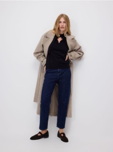 Jeansy mom fit - granatowy