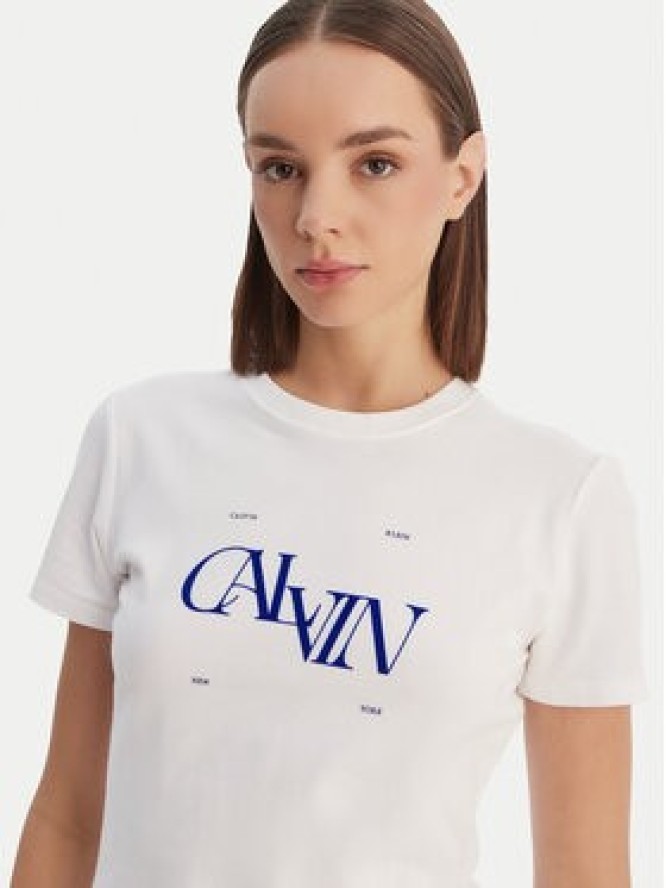 Calvin Klein Jeans T-Shirt Seasonal LV047F808G Biały Slim Fit