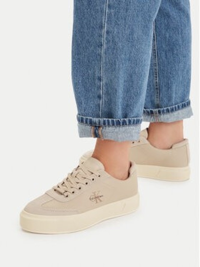 Calvin Klein Sneakersy Basket Cups Lup Wt Lth Su HW0HW02984 Beżowy